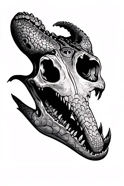 Alligator Skull Tribal