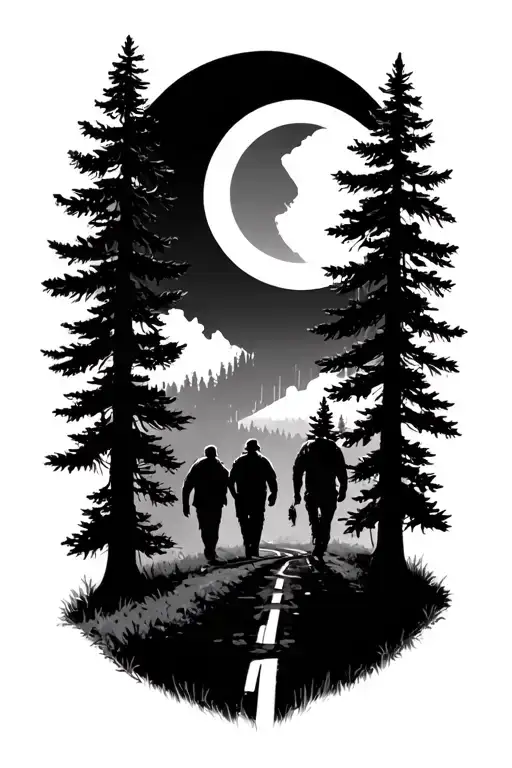 Pine Forest With One More Road 2 Sons Walking