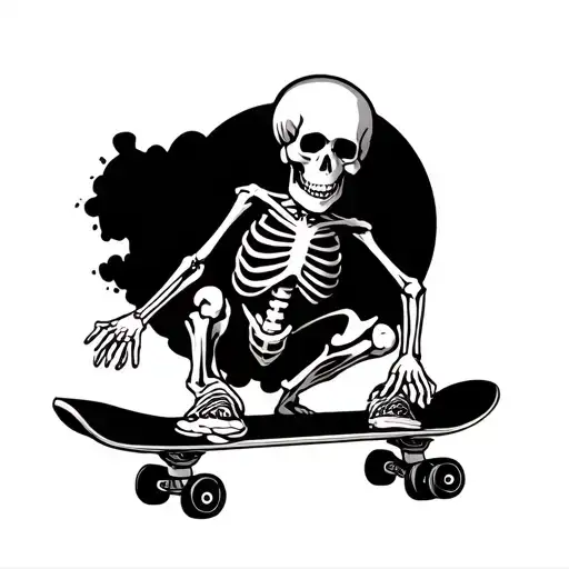 Skeleton On A Skateboard