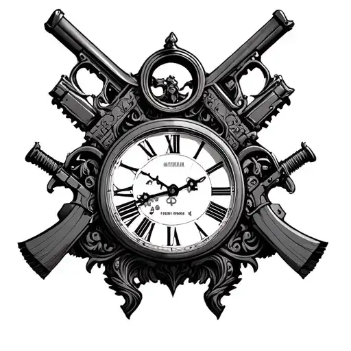 Grandfather Clock With Video Game Weapons Incorporated