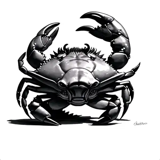 Lion Sculpture With Shaded Background Crab