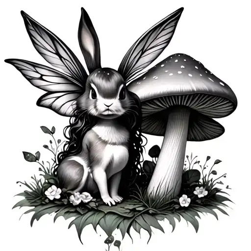 Mushroom Fairy With Bunny