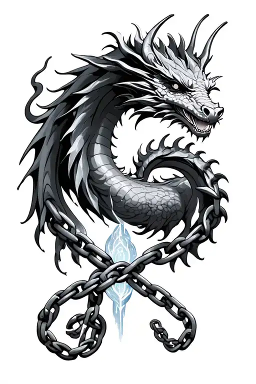 5Meo Dmt Molecule Chain With Dragon And Aura Surrounded