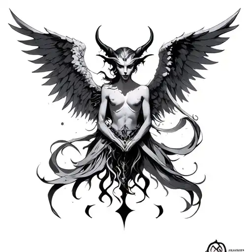 Angel And Demon Hybrid Creature Inspired