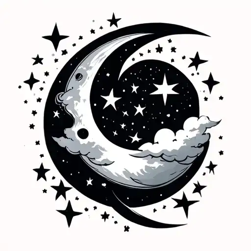 Moon Stars Cloud