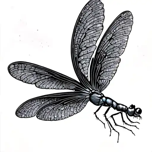 3D Dragonfly With Names In Wings