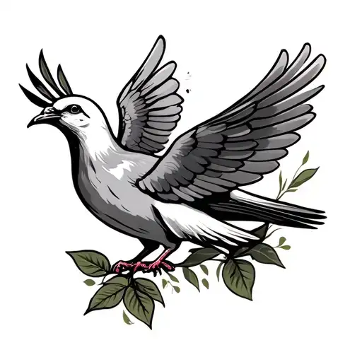 Dove Carrying An Olive