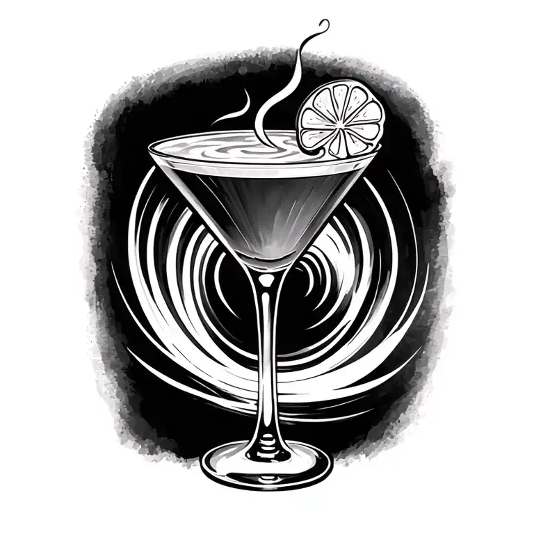 Espresso Martini Glass Abstract