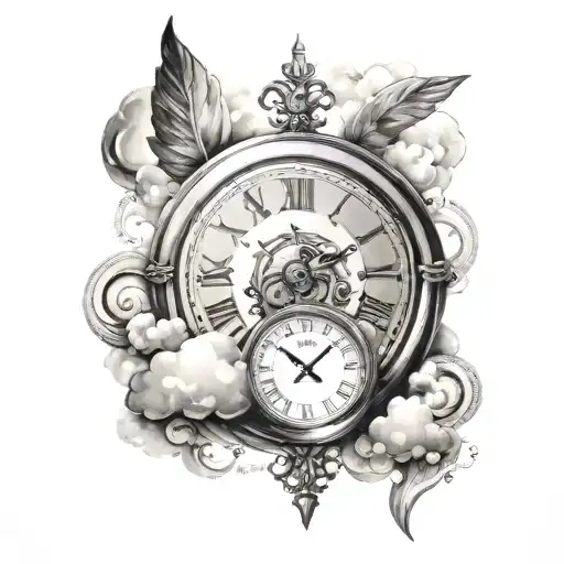 Clock In The Clouds With Name Written