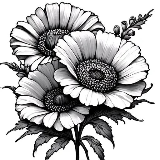 Daisy Marigold And Poppy Flower