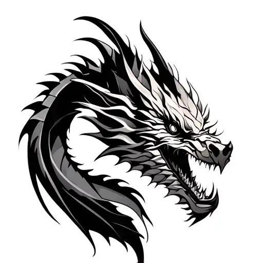 Dragon In Tribal Design