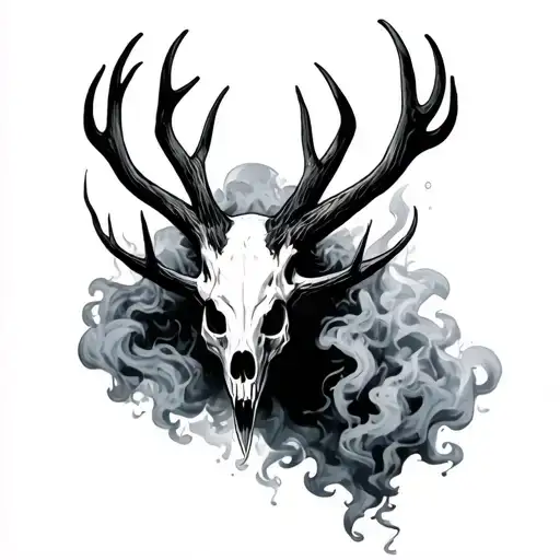 Wendigo Skull Breathing Smoke