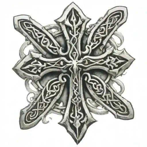 French Cross Melting Into A Celtic Cross