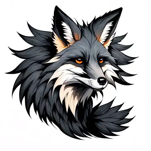 Fox With 9 Very Large And Distinct Tails