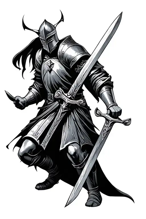 Knight Holding A Sword