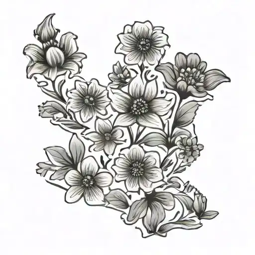 Outline Of State Of New Jersey With State Flower In It