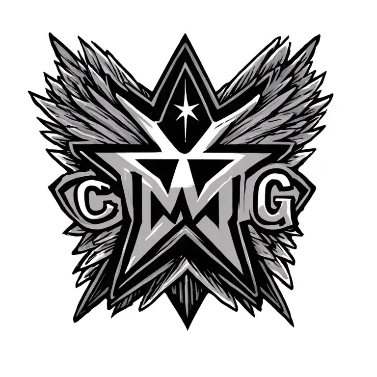 Shooting Star With The Initials Cmcg
