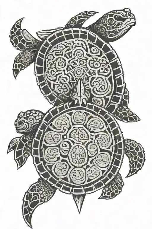 Polynesian Tiki Sea Turtle