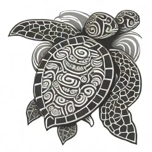 Polynesian Tiki Sea Turtle