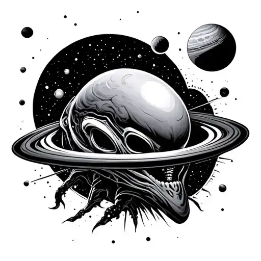 Alien With Planets Orbiting
