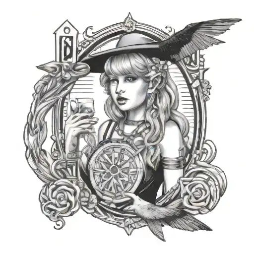 Taylor Swift In A Tarot Card But Witch Vibes