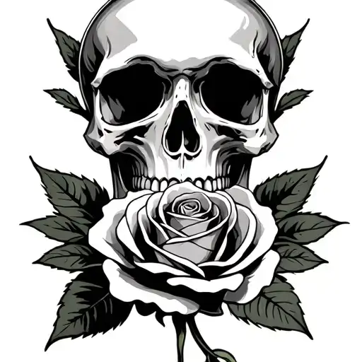 Skull And Rose