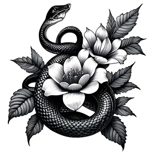 Snake And Flower