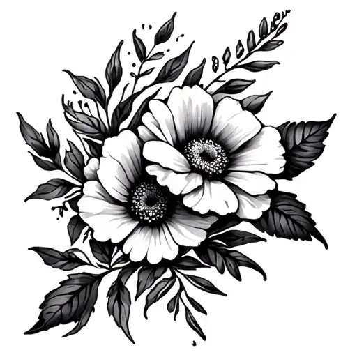 June And October Birth Flowers Intertwined