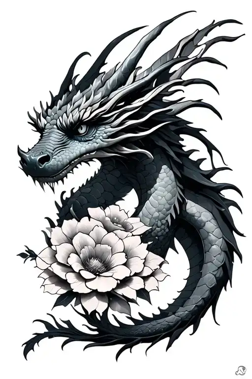 Dragon With Flowers