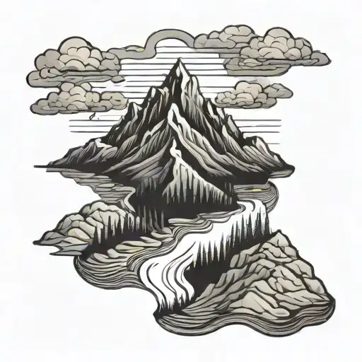 River Leading Up To A Mountain Range