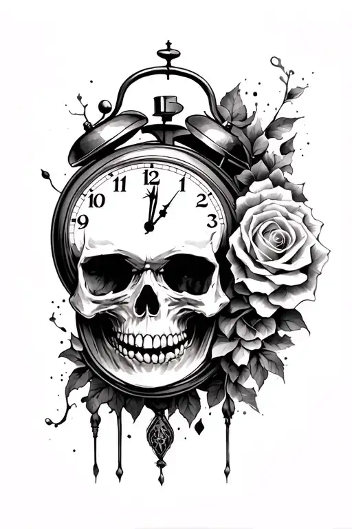 Skull And Clock Face