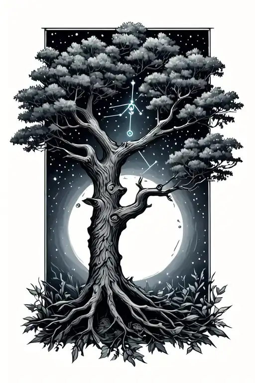 A Charm In A Tree With The Constellation Of The Sagtical