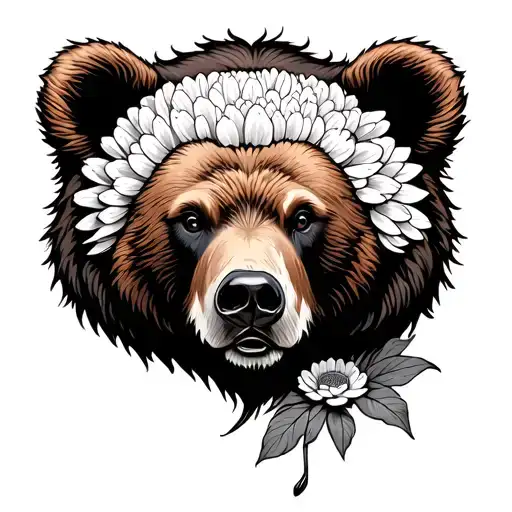 Brown Bear Head Chrysanthemum Flower Downward