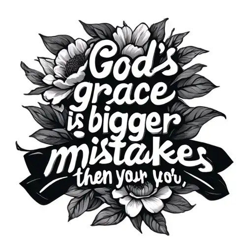 Please Design 10 Pictures For A Tattoo With The Quote Gods Grace Is Bigger Then Your Mistakes