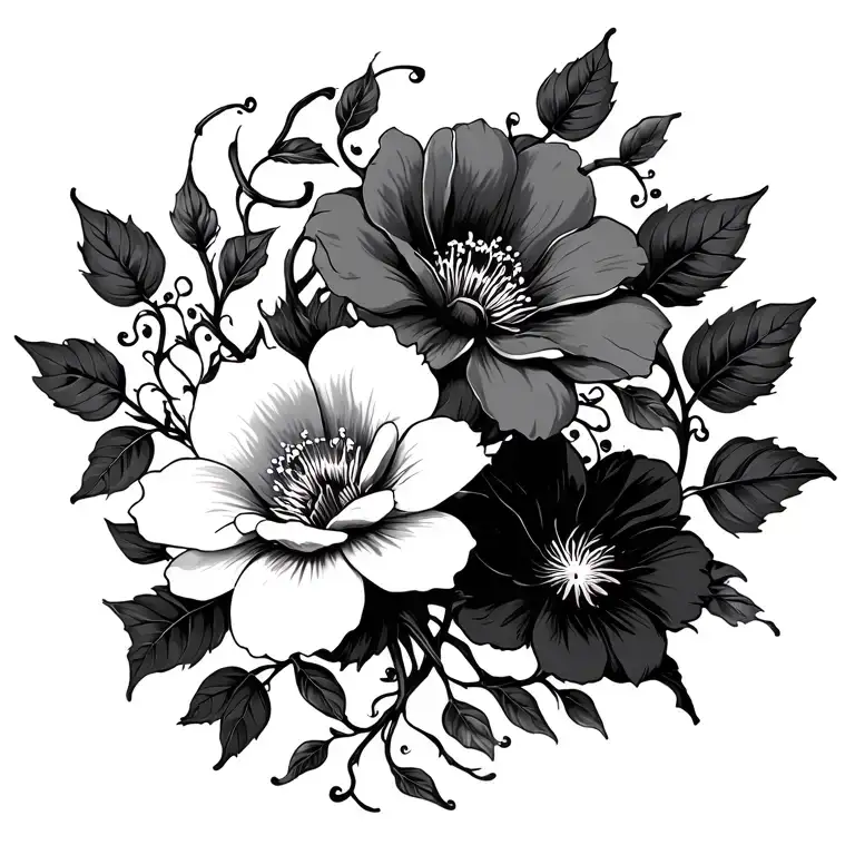 Flowers And Vines Intertwining