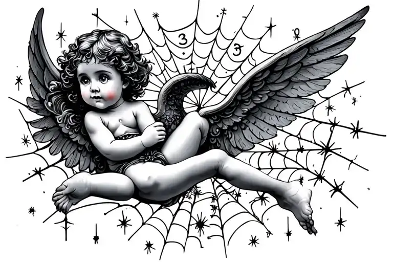 Cherub Spiderwebs Sparkles Numbers