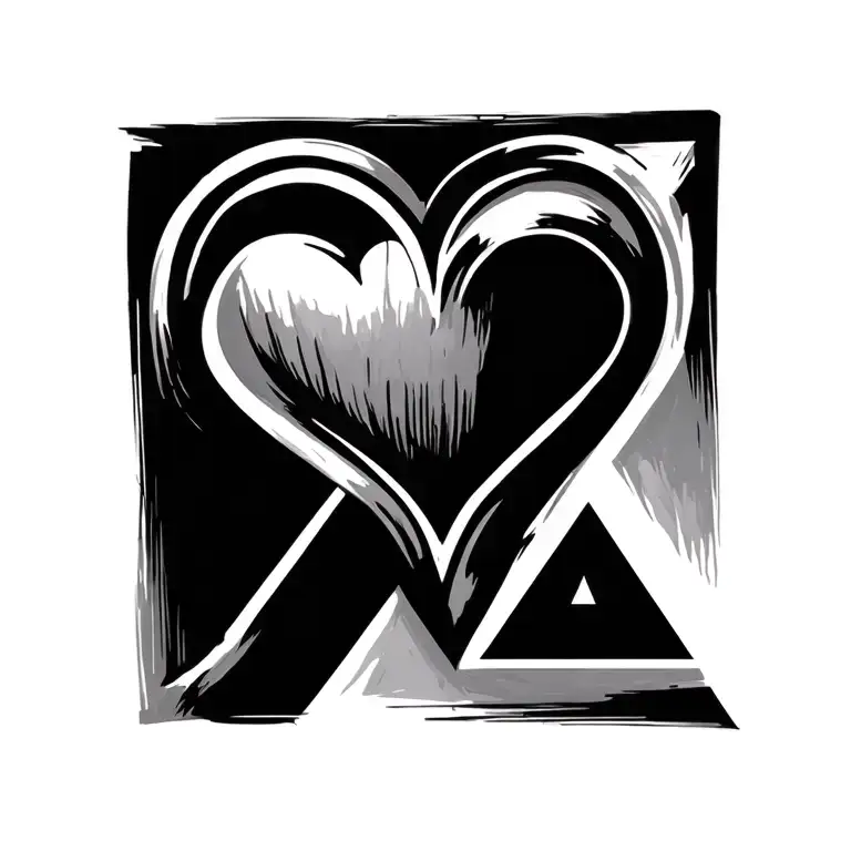 Heart Initial D Triangles That Merge