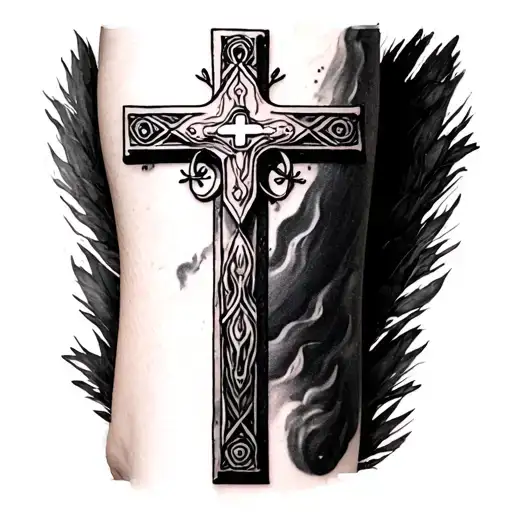 Little Christian Cross On The Forearm