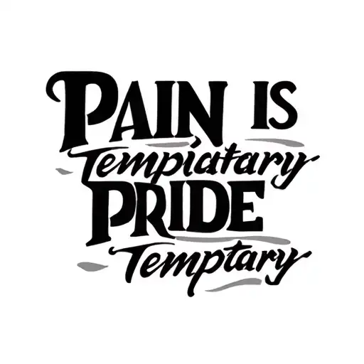 Filipino Wordings Pain Is Temporary Pride