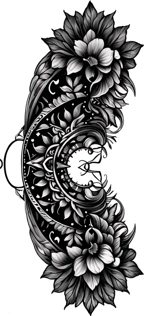 Honeysuckle Mandala With Gemini Zodiac