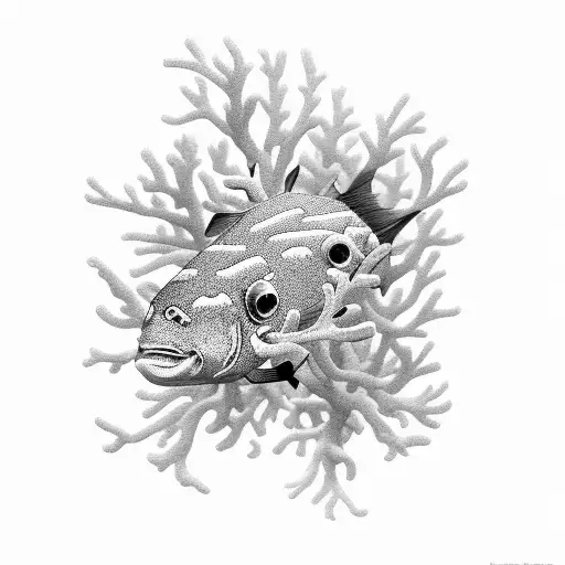 Coral Reef With Many Dead Fish