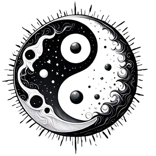 Ying Ang Yang With Sun And Moon