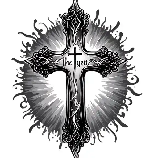 Christian Cross With The Word Faith