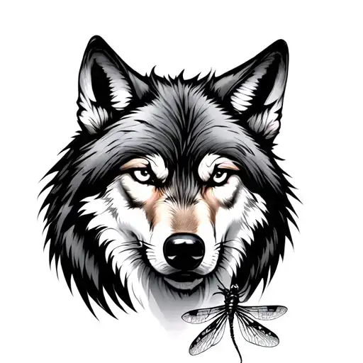 Dragonfly In The Nose Of A Wolf