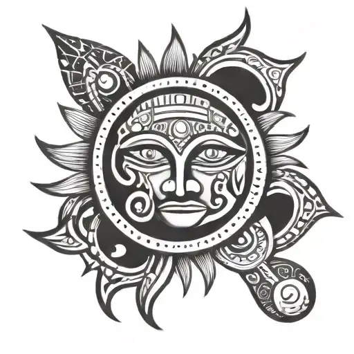 Taino Tribal Tatto With Sun