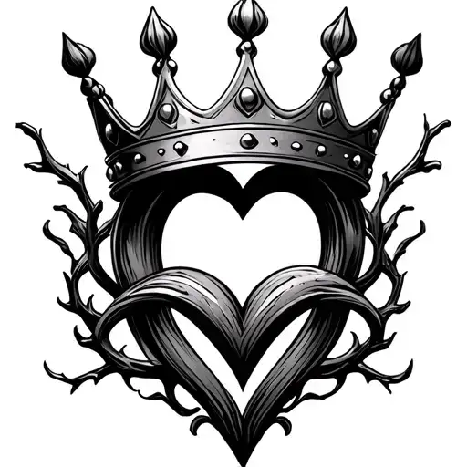 A Crown With 5 Branches In The Shape Of Intertwined Hearts