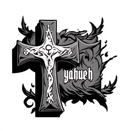 Cross With The Word Yahweh