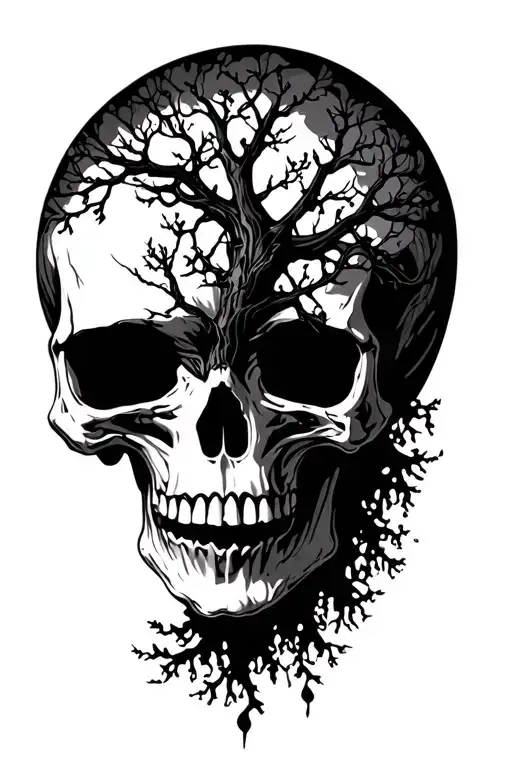Skull Tree Silhouette