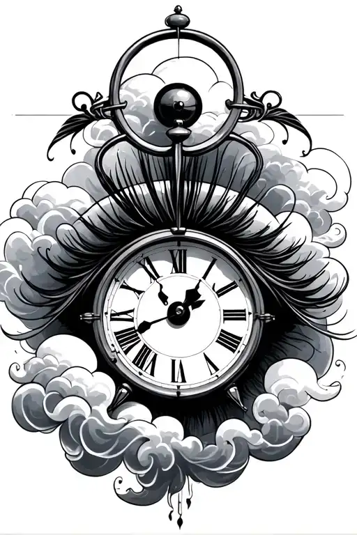 Clouds Clock Eye Looking