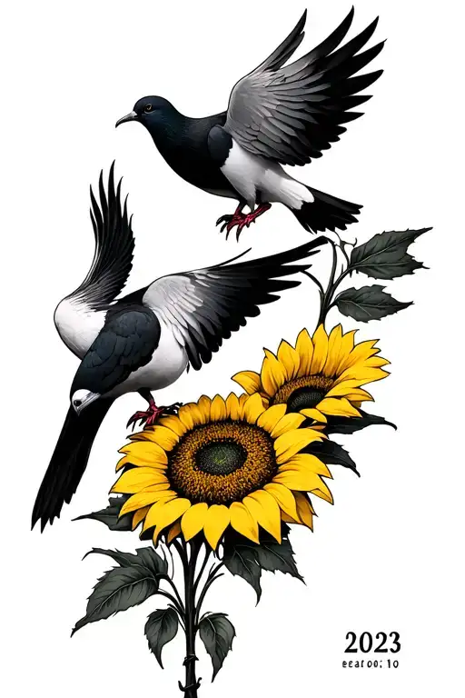 Yellow Sunflower Blooming Doves 2023 Death Date